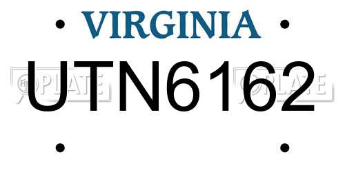 UTN6162 Virginia License Plate