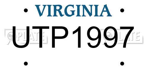 UTP1997 Virginia License Plate