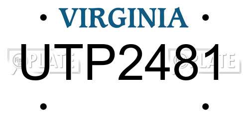 UTP2481 Virginia License Plate
