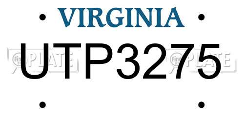 UTP3275 Virginia License Plate
