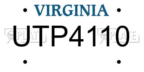 UTP4110 Virginia License Plate