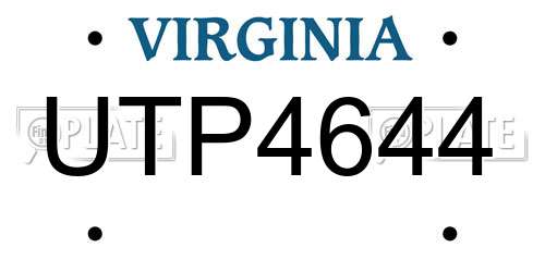 UTP4644 Virginia License Plate