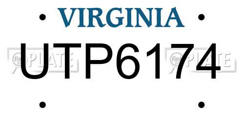 UTP6174 Virginia License Plate
