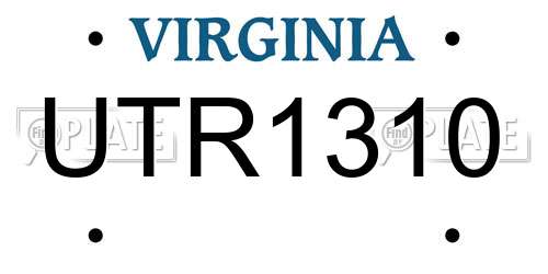 UTR1310 Virginia License Plate