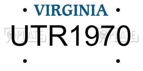 UTR1970 Virginia License Plate