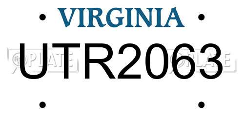 UTR2063 Virginia License Plate