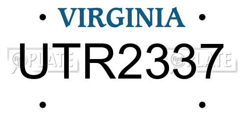UTR2337 Virginia License Plate