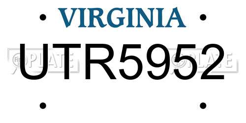 UTR5952 Virginia License Plate