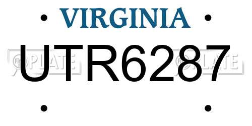 UTR6287 Virginia License Plate