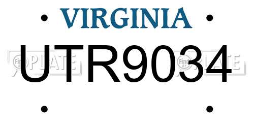 UTR9034 Virginia License Plate