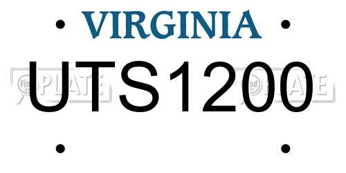 UTS1200 Virginia License Plate