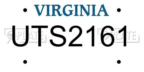 UTS2161 Virginia License Plate