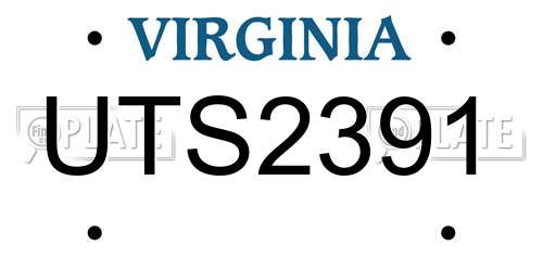 UTS2391 Virginia License Plate