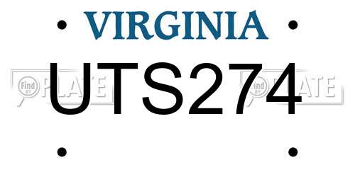 UTS274 Virginia License Plate