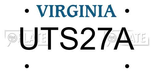 UTS27A Virginia License Plate