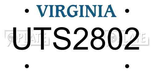 UTS2802 Virginia License Plate