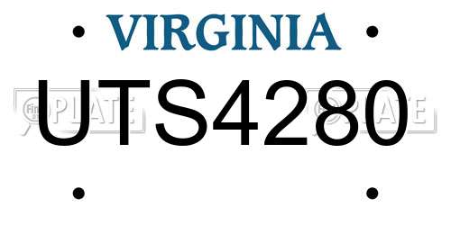 UTS4280 Virginia License Plate