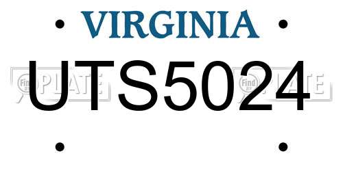 UTS5024 Virginia License Plate