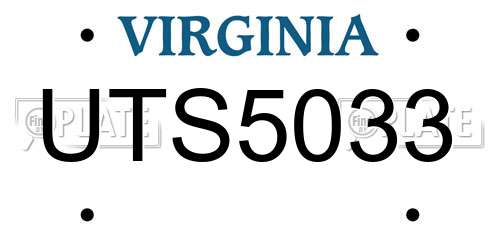 UTS5033 Virginia License Plate