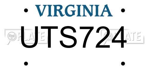 UTS724 Virginia License Plate
