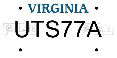 UTS77A Virginia License Plate