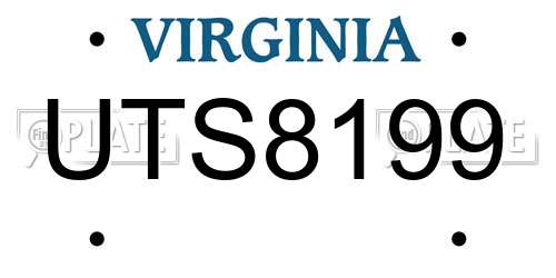 UTS8199 Virginia License Plate