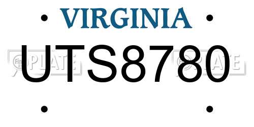 UTS8780 Virginia License Plate