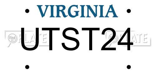 UTST24 Virginia License Plate