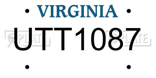 UTT1087 Virginia License Plate