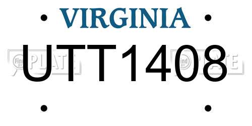 UTT1408 Virginia License Plate
