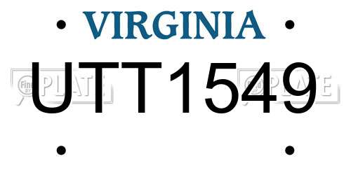 UTT1549 Virginia License Plate
