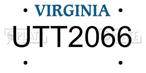 UTT2066 Virginia License Plate