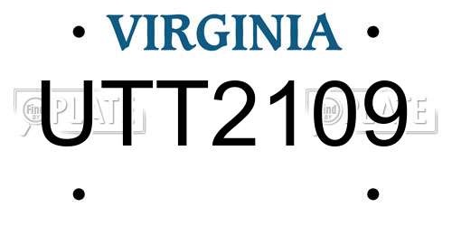 UTT2109 Virginia License Plate