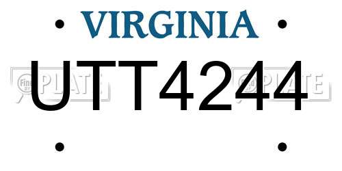 UTT4244 Virginia License Plate