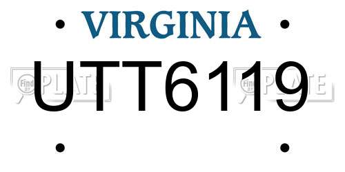 UTT6119 Virginia License Plate