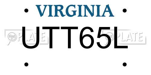 UTT65L Virginia License Plate