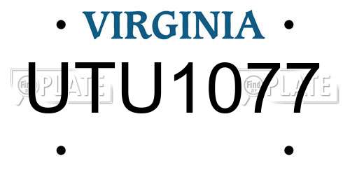 UTU1077 Virginia License Plate