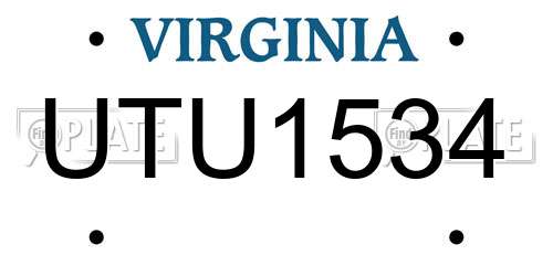 UTU1534 Virginia License Plate