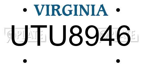 UTU8946 Virginia License Plate