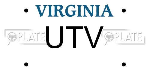 UTV Virginia License Plate