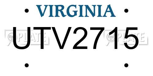 UTV2715 Virginia License Plate