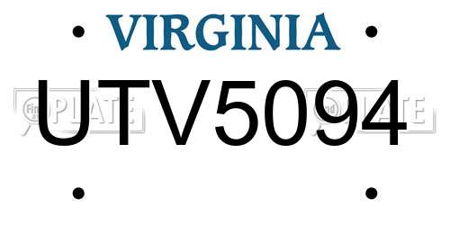 UTV5094 Virginia License Plate