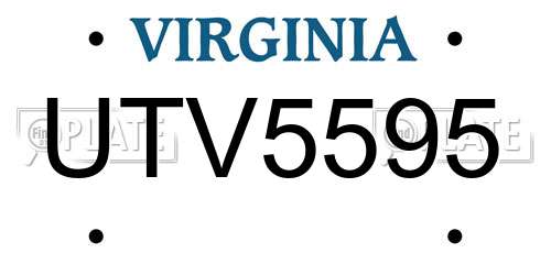 UTV5595 Virginia License Plate