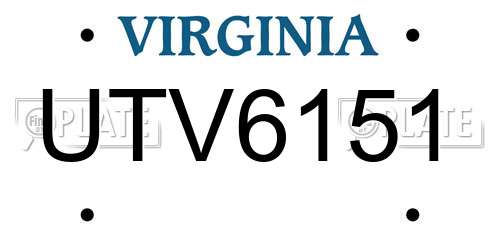 UTV6151 Virginia License Plate