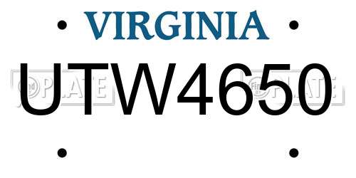 UTW4650 Virginia License Plate