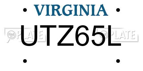 UTZ65L Virginia License Plate