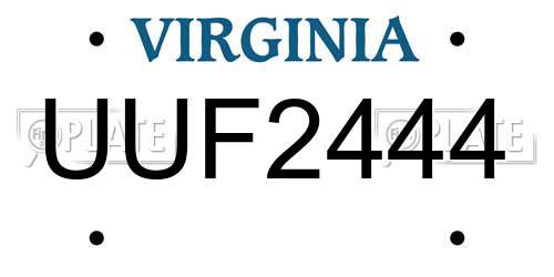 UUF2444 Virginia License Plate
