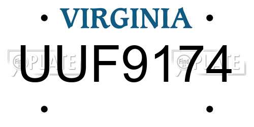 UUF9174 Virginia License Plate