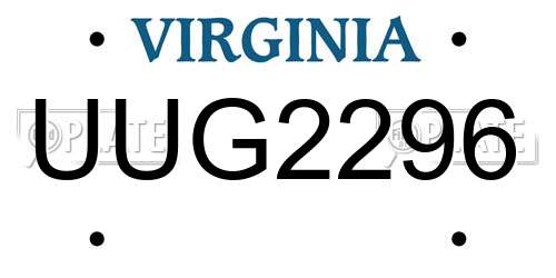 UUG2296 Virginia License Plate