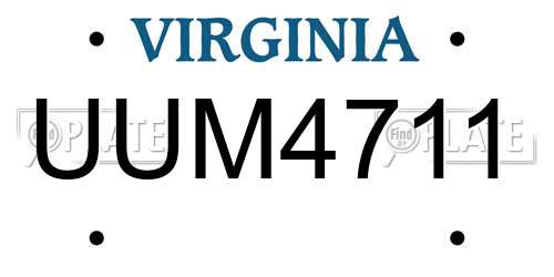 UUM4711 Virginia License Plate